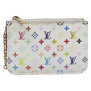 LOUIS VUITTON Monogram Multicolor Pochette Cles NM White M93733 LV Auth 195617V-13