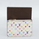 LOUIS VUITTON Monogram Multicolor Pochette Cles NM White M93733 LV Auth 195617V-12