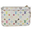 LOUIS VUITTON Monogram Multicolor Pochette Cles NM White M93733 LV Auth 195617V-2
