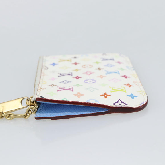 LOUIS VUITTON Monogram Multicolor Pochette Cles NM White M93733 LV Auth 195617V