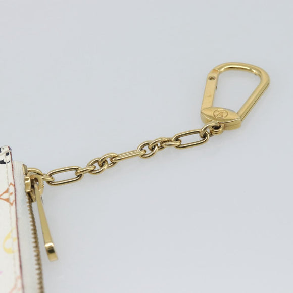 LOUIS VUITTON Monogram Multicolor Pochette Cles NM White M93733 LV Auth 195617V