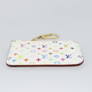 LOUIS VUITTON Monogram Multicolor Pochette Cles NM White M93733 LV Auth 195617V-7
