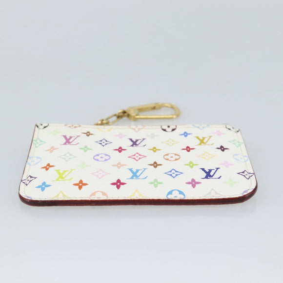LOUIS VUITTON Monogram Multicolor Pochette Cles NM White M93733 LV Auth 195617V