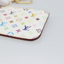 LOUIS VUITTON Monogram Multicolor Pochette Cles NM White M93733 LV Auth 195617V-8