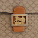 CELINE Macadam Canvas Shoulder Bag PVC Beige Gold Auth 195634-18