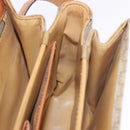 CELINE Macadam Canvas Shoulder Bag PVC Beige Gold Auth 195634-20