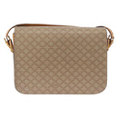 CELINE Macadam Canvas Shoulder Bag PVC Beige Gold Auth 195634-2