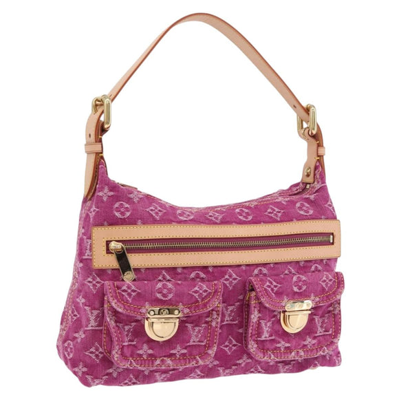 LOUIS VUITTON Monogram Denim Buggy PM Shoulder Bag Pink M95216 LV Auth 195638SAM