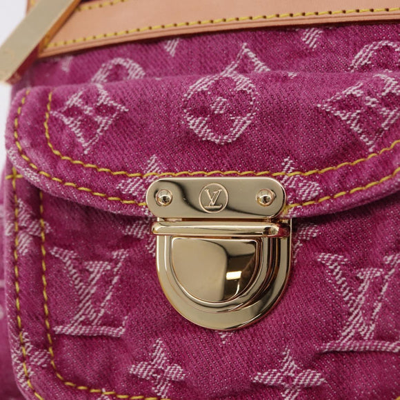 LOUIS VUITTON Monogram Denim Buggy PM Shoulder Bag Pink M95216 LV Auth 195638SAM