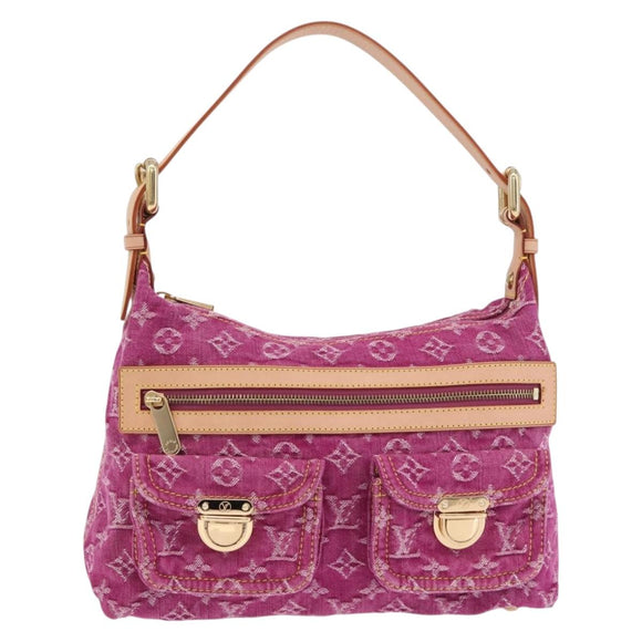 LOUIS VUITTON Monogram Denim Buggy PM Shoulder Bag Pink M95216 LV Auth 195638SAM