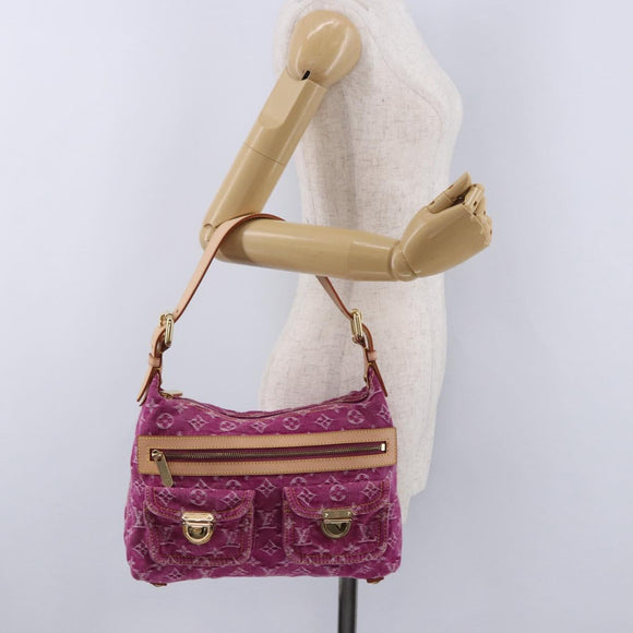 LOUIS VUITTON Monogram Denim Buggy PM Shoulder Bag Pink M95216 LV Auth 195638SAM
