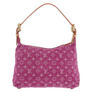 LOUIS VUITTON Monogram Denim Buggy PM Shoulder Bag Pink M95216 LV Auth 195638SAM-3