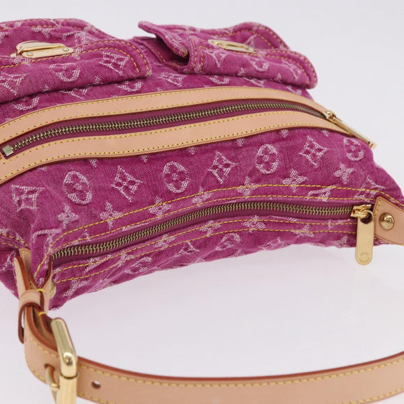 LOUIS VUITTON Monogram Denim Buggy PM Shoulder Bag Pink M95216 LV Auth 195638SAM