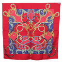 HERMES Carre90 Scarf Silk Red Auth 195639-12