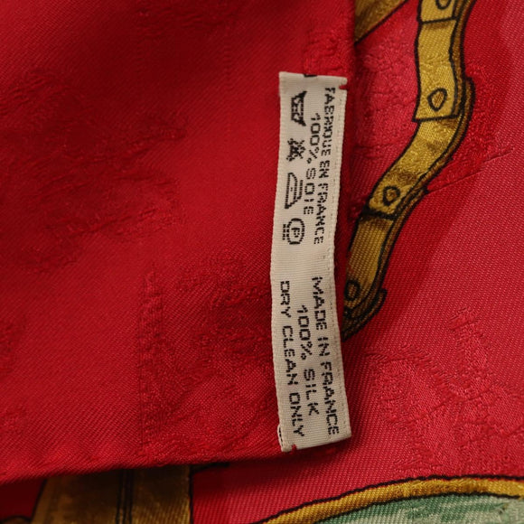 HERMES Carre90 Scarf Silk Red Auth 195639