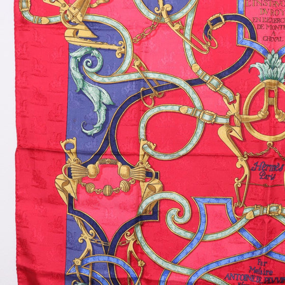 HERMES Carre90 Scarf Silk Red Auth 195639
