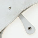 HERMES Evelyn 1GM Shoulder Bag Leather White Silver Auth 195640SAM-17