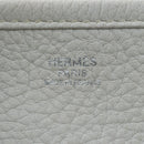 HERMES Evelyn 1GM Shoulder Bag Leather White Silver Auth 195640SAM-21