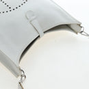 HERMES Evelyn 1GM Shoulder Bag Leather White Silver Auth 195640SAM-7
