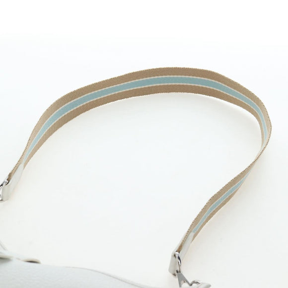HERMES Evelyn 1GM Shoulder Bag Leather White Silver Auth 195640SAM