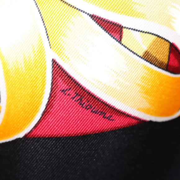 HERMES Carre 90 Scarf ”CHEVAUX DE TRAIT” Silk Black Auth 195641M