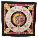 HERMES Carre 90 Scarf ”CHEVAUX DE TRAIT” Silk Black Auth 195641M-13