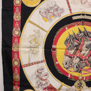 HERMES Carre 90 Scarf ”CHEVAUX DE TRAIT” Silk Black Auth 195641M-17