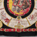 HERMES Carre 90 Scarf ”CHEVAUX DE TRAIT” Silk Black Auth 195641M-21