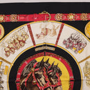 HERMES Carre 90 Scarf ”CHEVAUX DE TRAIT” Silk Black Auth 195641M-3