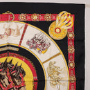 HERMES Carre 90 Scarf ”CHEVAUX DE TRAIT” Silk Black Auth 195641M-4