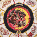 HERMES Carre 90 Scarf ”CHEVAUX DE TRAIT” Silk Black Auth 195641M-6
