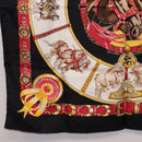 HERMES Carre 90 Scarf ”CHEVAUX DE TRAIT” Silk Black Auth 195641M-8