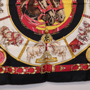 HERMES Carre 90 Scarf ”CHEVAUX DE TRAIT” Silk Black Auth 195641M-9