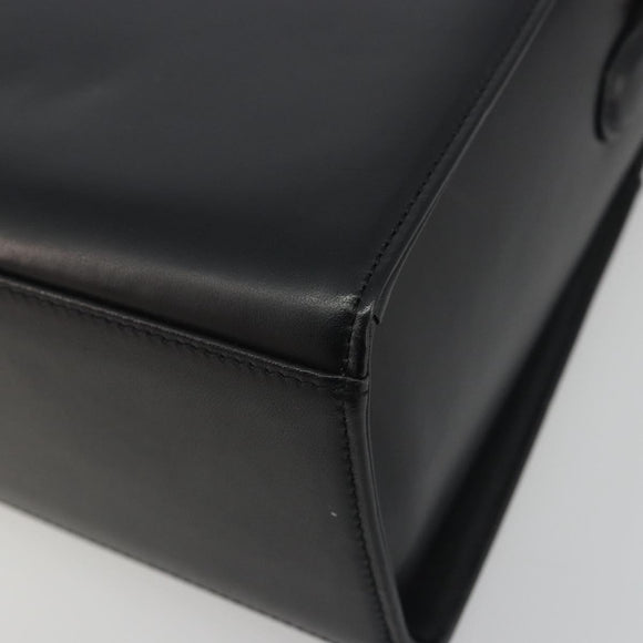 GIVENCHY Hand Bag Leather Black Gold Auth 195642A