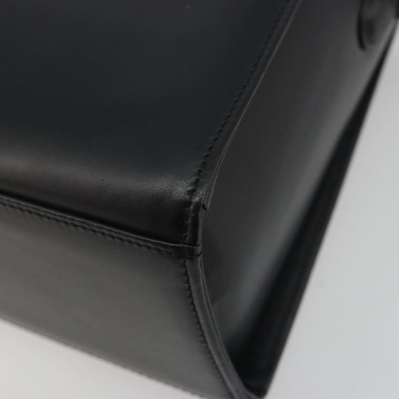 GIVENCHY Hand Bag Leather Black Gold Auth 195642A