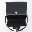 GIVENCHY Hand Bag Leather Black Gold Auth 195642A-10