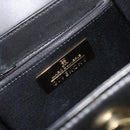 GIVENCHY Hand Bag Leather Black Gold Auth 195642A-18