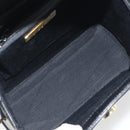 GIVENCHY Hand Bag Leather Black Gold Auth 195642A-11