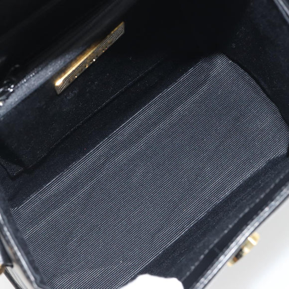 GIVENCHY Hand Bag Leather Black Gold Auth 195642A