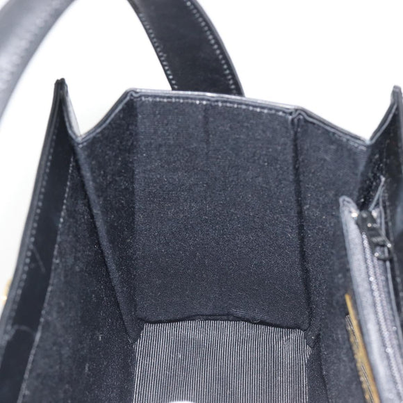 GIVENCHY Hand Bag Leather Black Gold Auth 195642A
