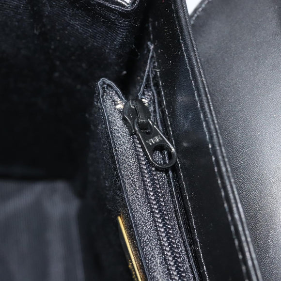 GIVENCHY Hand Bag Leather Black Gold Auth 195642A