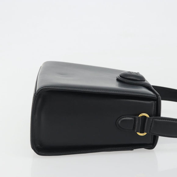 GIVENCHY Hand Bag Leather Black Gold Auth 195642A