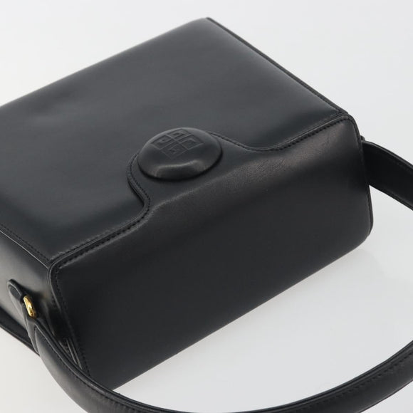 GIVENCHY Hand Bag Leather Black Gold Auth 195642A