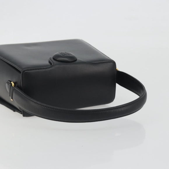 GIVENCHY Hand Bag Leather Black Gold Auth 195642A