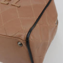 CHANEL Hand Bag Caviar Skin Brown Silver CC Auth 195643A-14