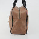 CHANEL Hand Bag Caviar Skin Brown Silver CC Auth 195643A-3