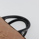 CHANEL Hand Bag Caviar Skin Brown Silver CC Auth 195643A-8