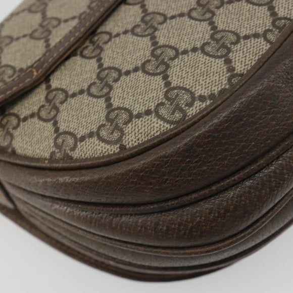 GUCCI GG Supreme Shoulder Bag PVC Beige Gold Auth 195645