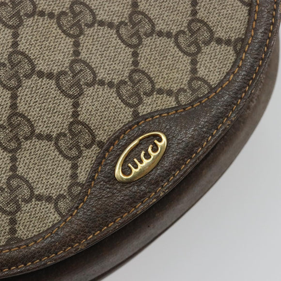 GUCCI GG Supreme Shoulder Bag PVC Beige Gold Auth 195645