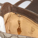 GUCCI GG Supreme Shoulder Bag PVC Beige Gold Auth 195645-21
